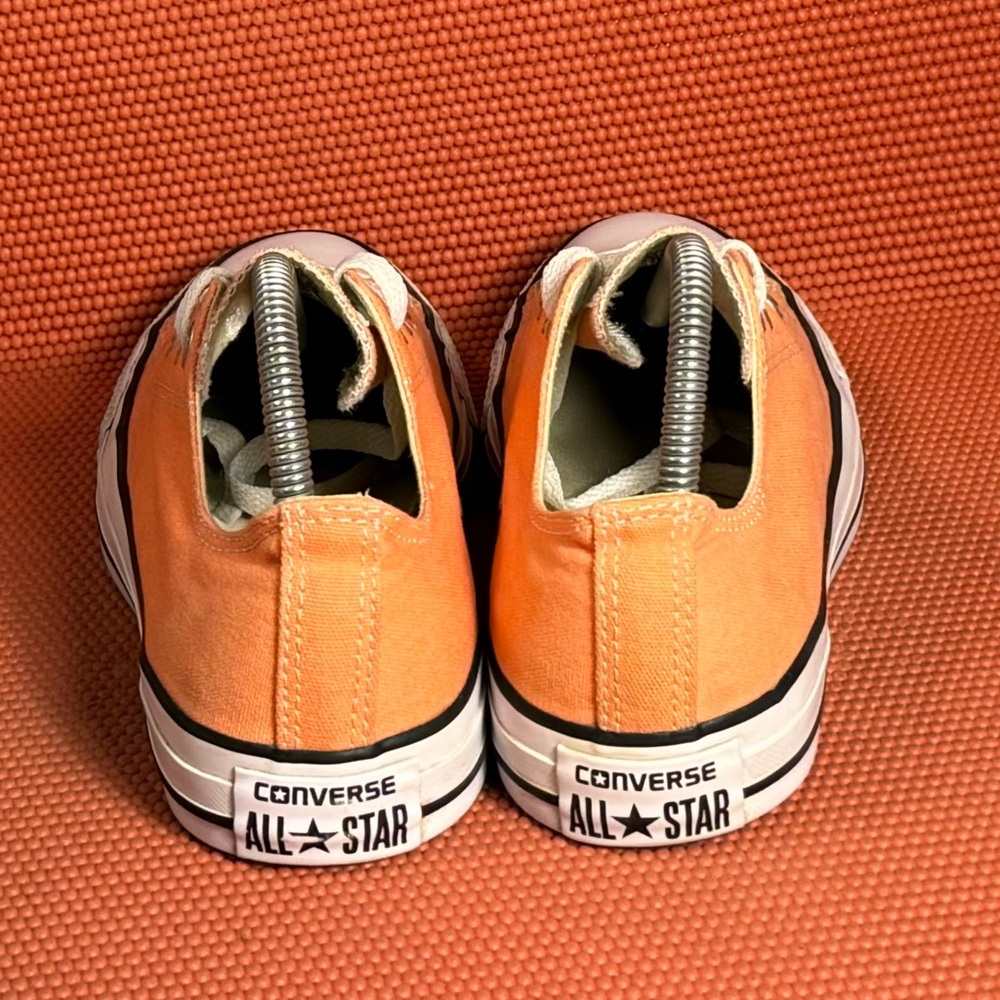 Converse Low Top Sneakers in Orange and White - Picture 7 of 9